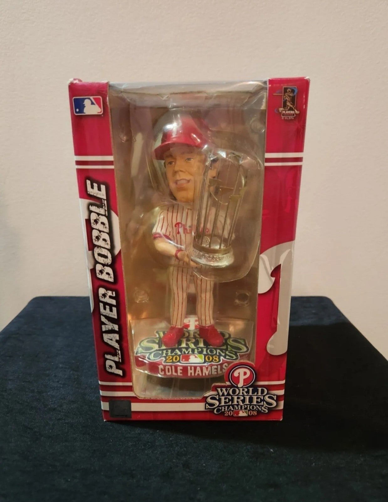 MLB Philadelphia Phillies Cole Hamels 2008 World Series Champions Trophy Bobble