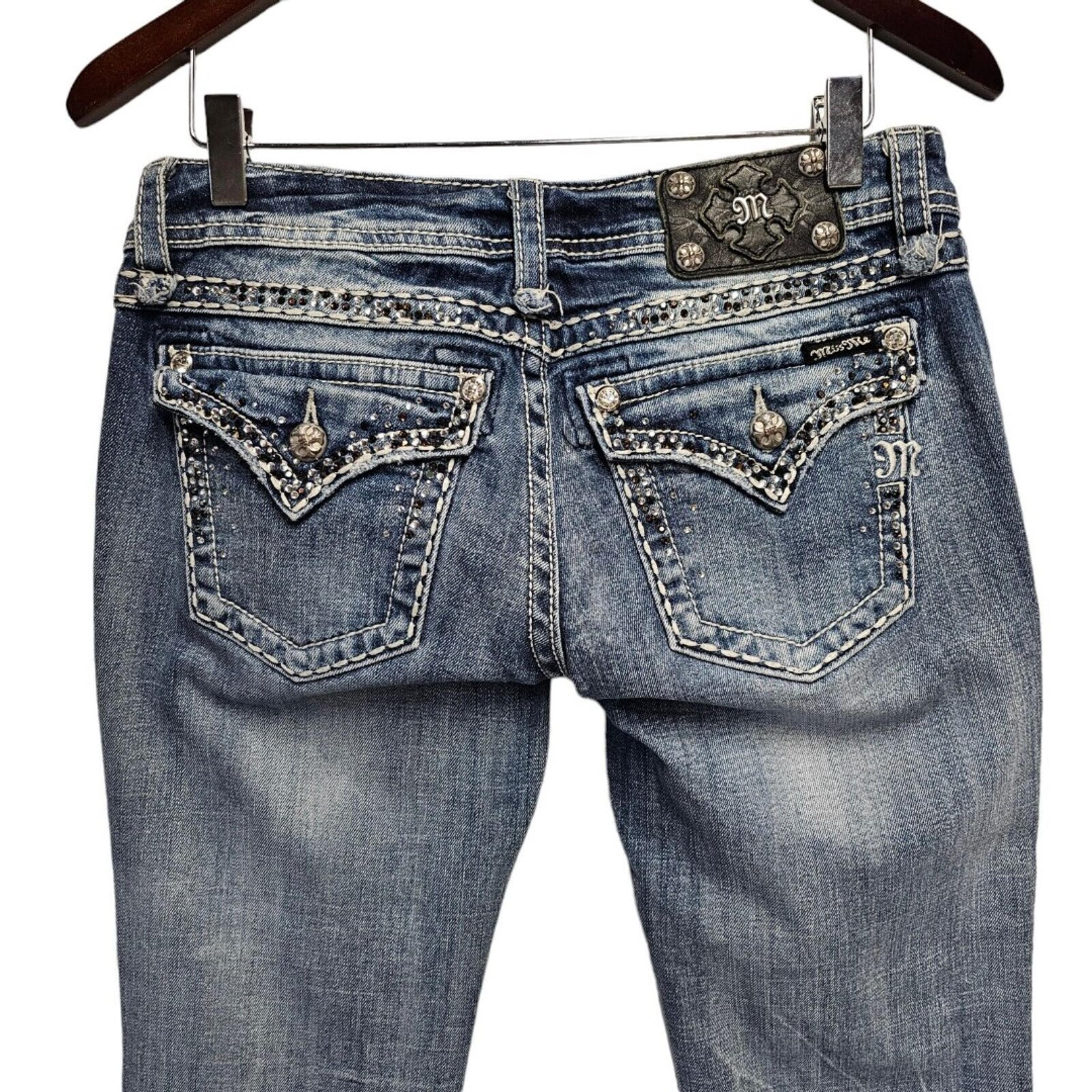 MISS ME Jeans Flare Distressed Jeans Denim 28