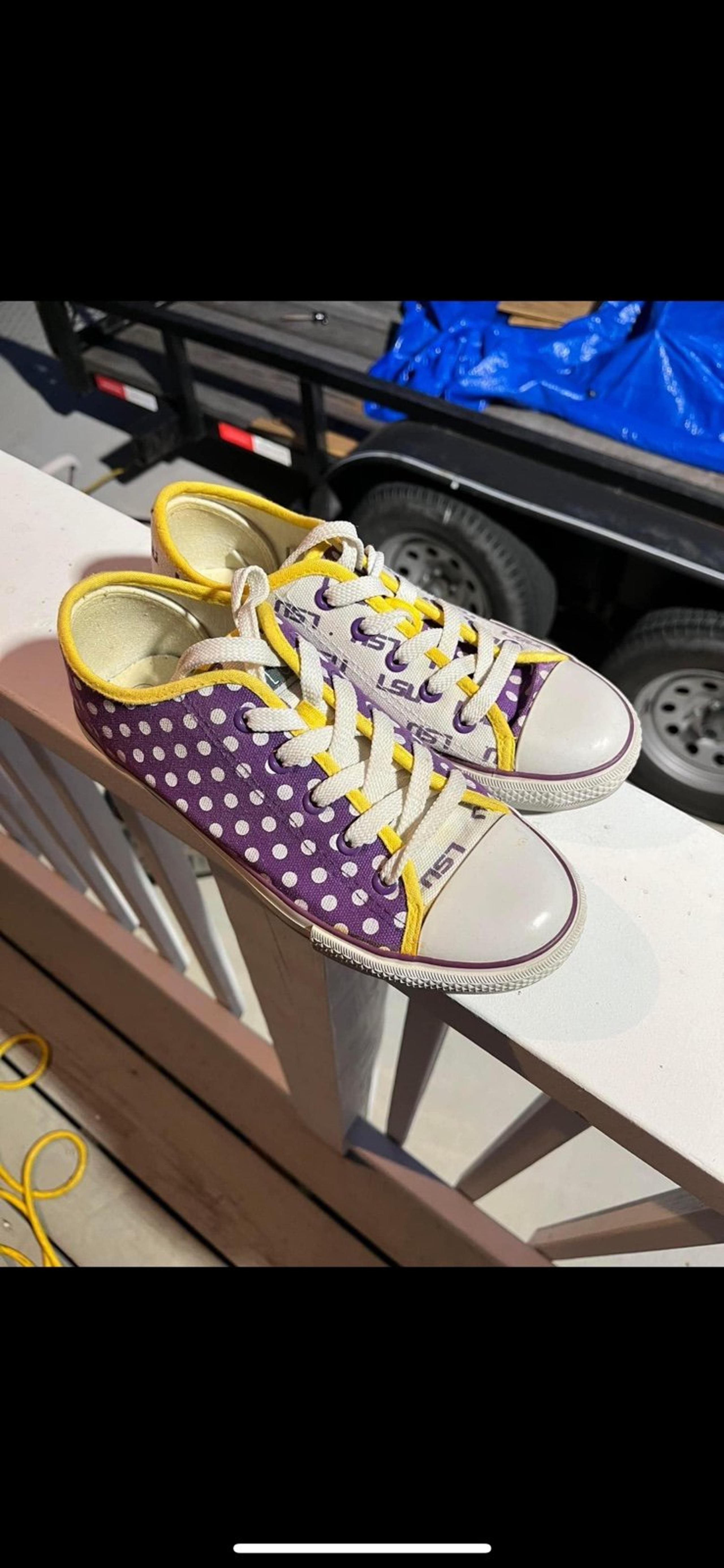 LSU Converse style shoes