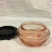 Vtg 1934 Plas Celluloid Pink Powder Bowl