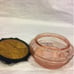 Vtg 1934 Plas Celluloid Pink Powder Bowl