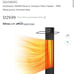 Southeatic 1500W Electric Outdoor Patio Heater - IPX5 Waterproof, Infrared Heat