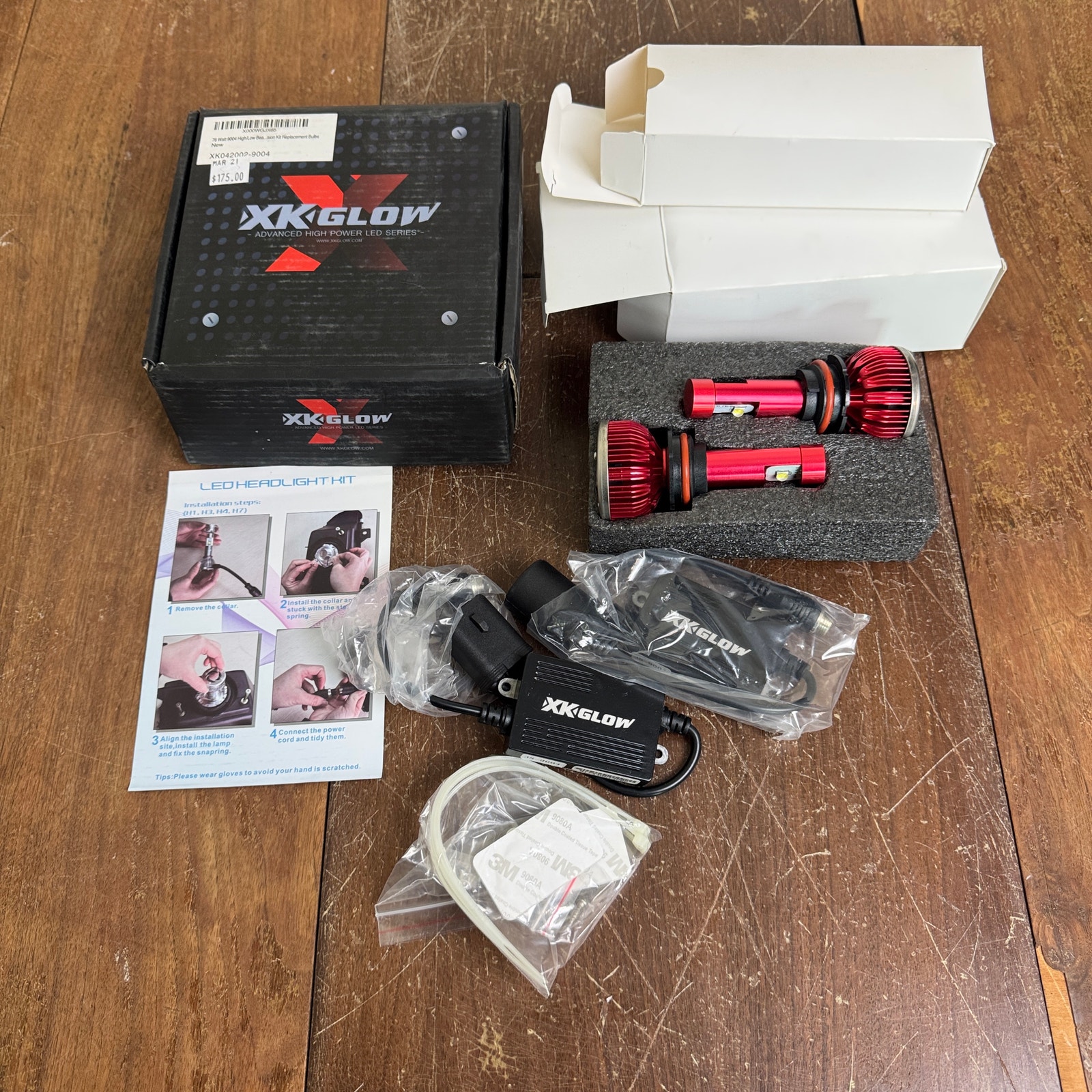 XK Glow Light Bulbs XK042002-9004 Headlight Kit NEW Opened Box