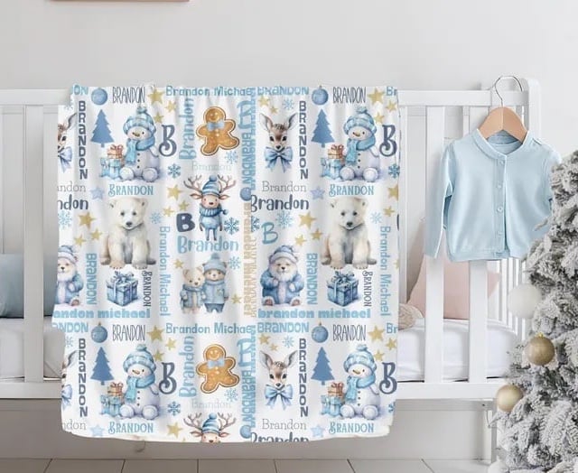 Personalized Christmas Name Blanket