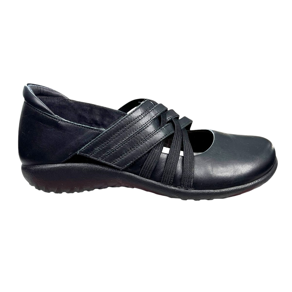NAOT Women’s Kawaka Black Leather Slip On Mary Jane Size 39 US 8