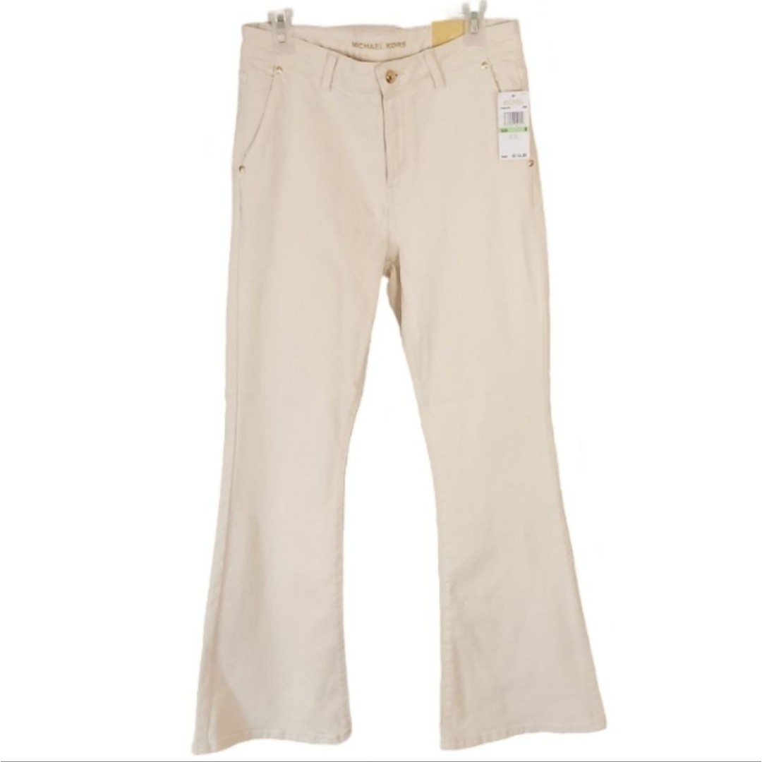 NWT Michael Kors Selma Flare Hi-rise Bone‎ Color Women's Size 8