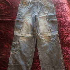 Empyre blue zip off cargo denim skate jeans mens size 38 new without tags.