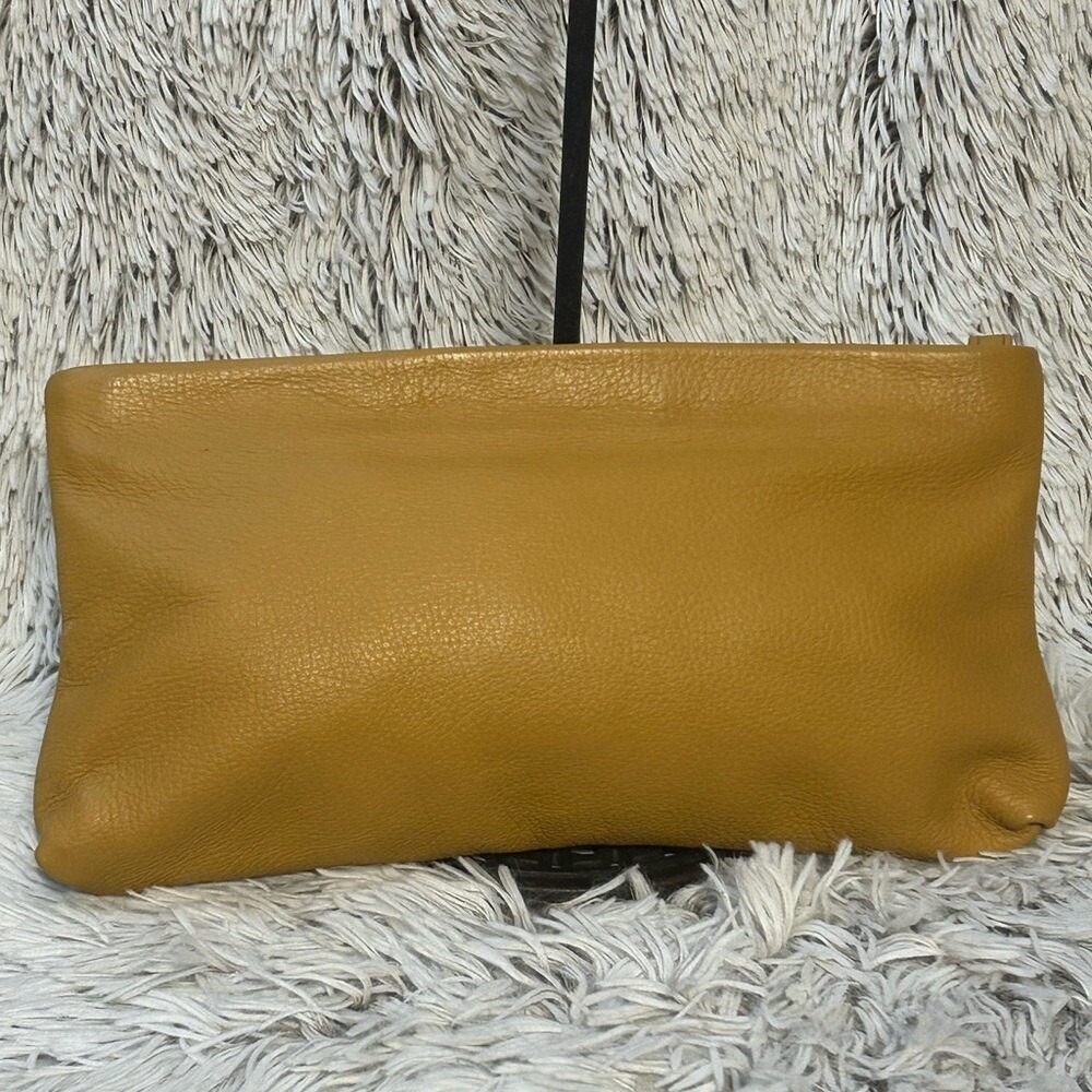 Vintage E.L. Heacock Deerskin Leather Clutch Bag Wristlet Mustard Soft