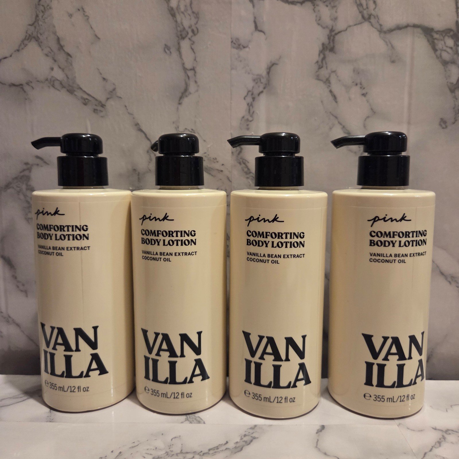 BRAND NEW VICTORIA'S SECRET COMFORTING VANILLA BODY LOTIONS 4PCS BUNDLE 12FL OZ