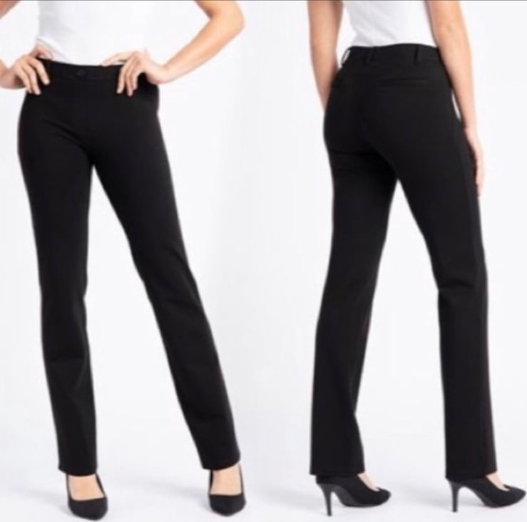 Betabrand Black Dress Pants Straight Leg Sz Large Long