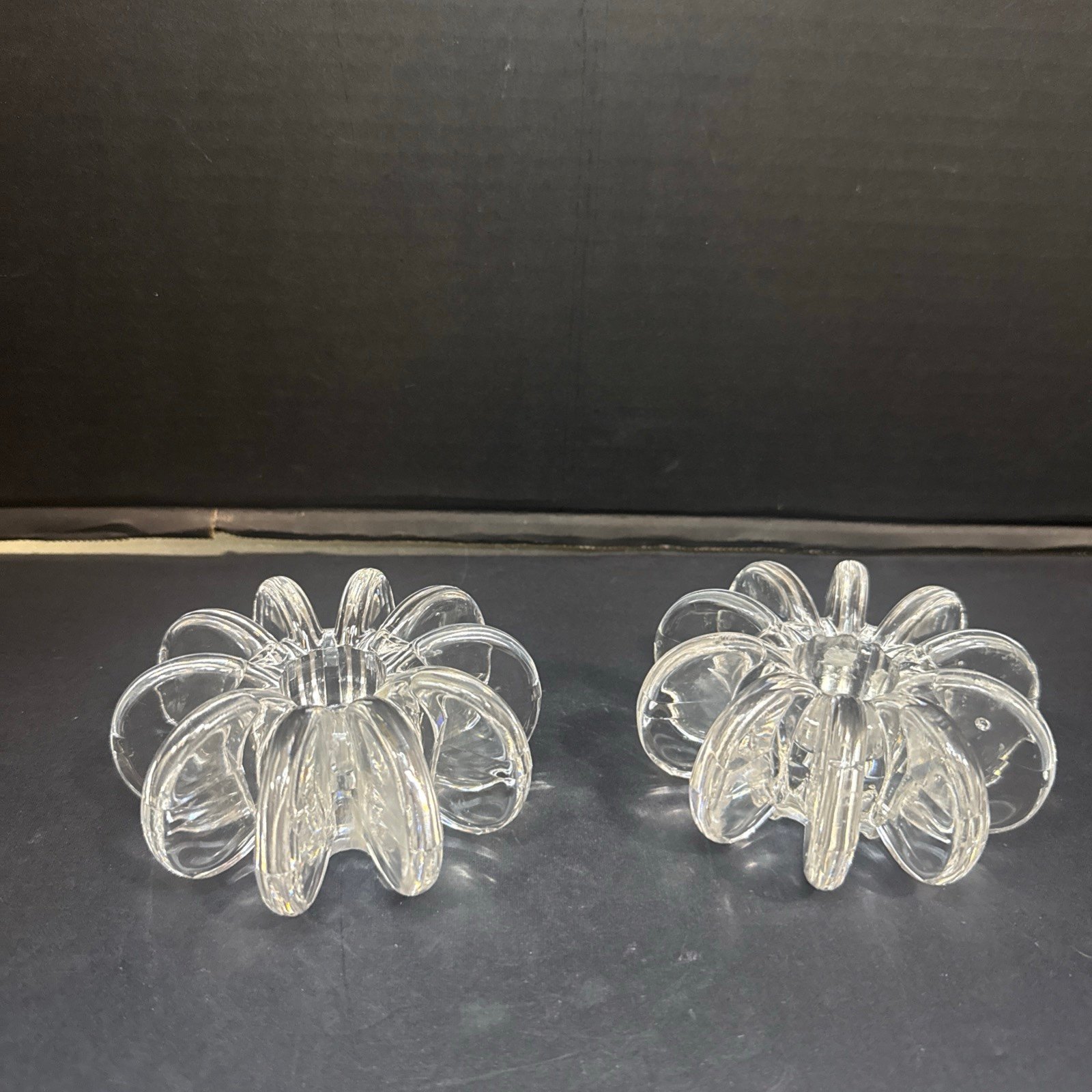 Vintage Rosenthal Studio Linie Pair of Hertha Bengston Crystal Candle Holders
