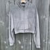 Skims Velour Zip Up Hoodie Cropped Brown Super Soft Womens Medium