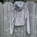 Skims Velour Zip Up Hoodie Cropped Brown Super Soft Womens Medium