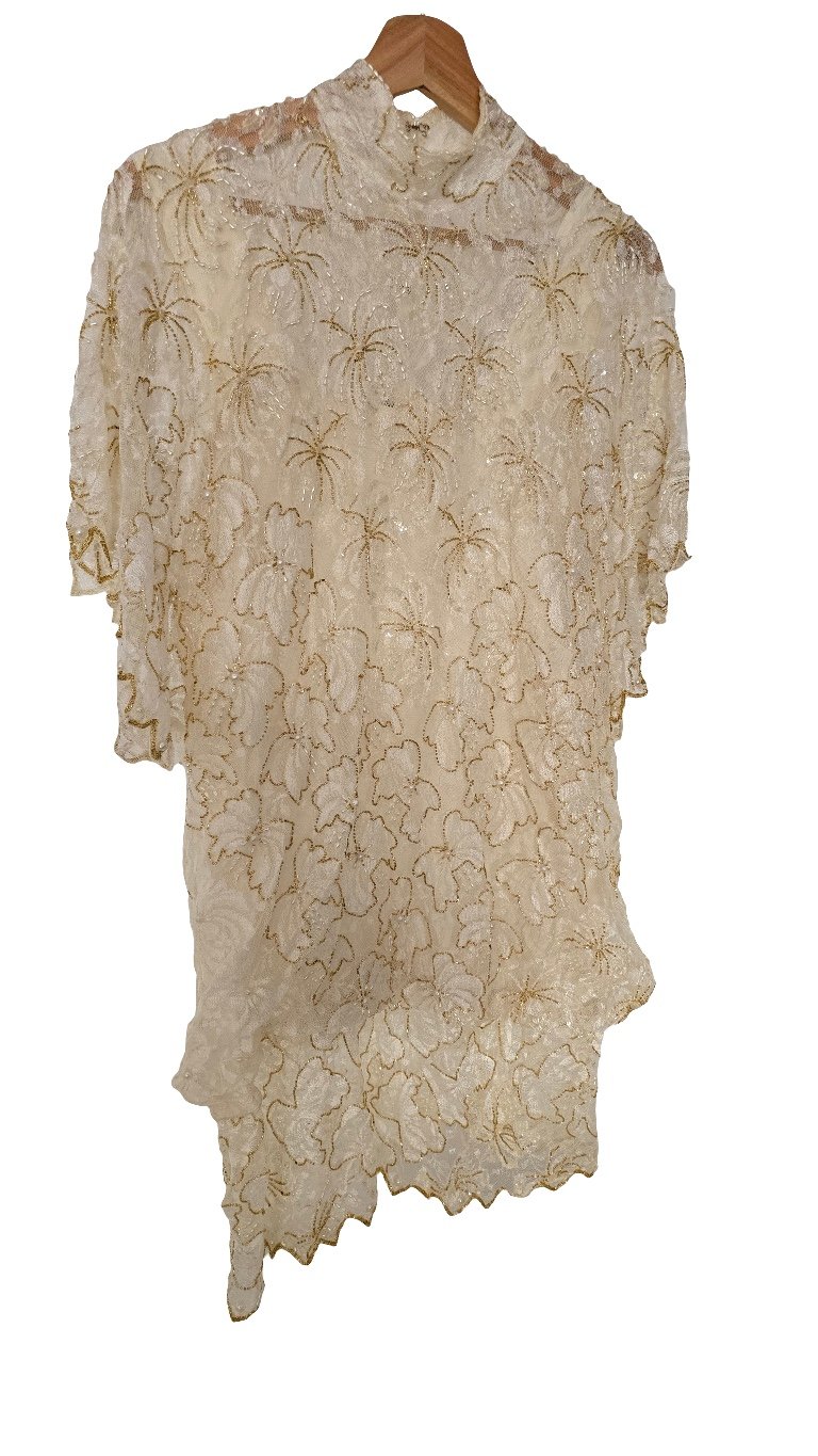 FLOWER JACQUARD PEPLUM TOPS