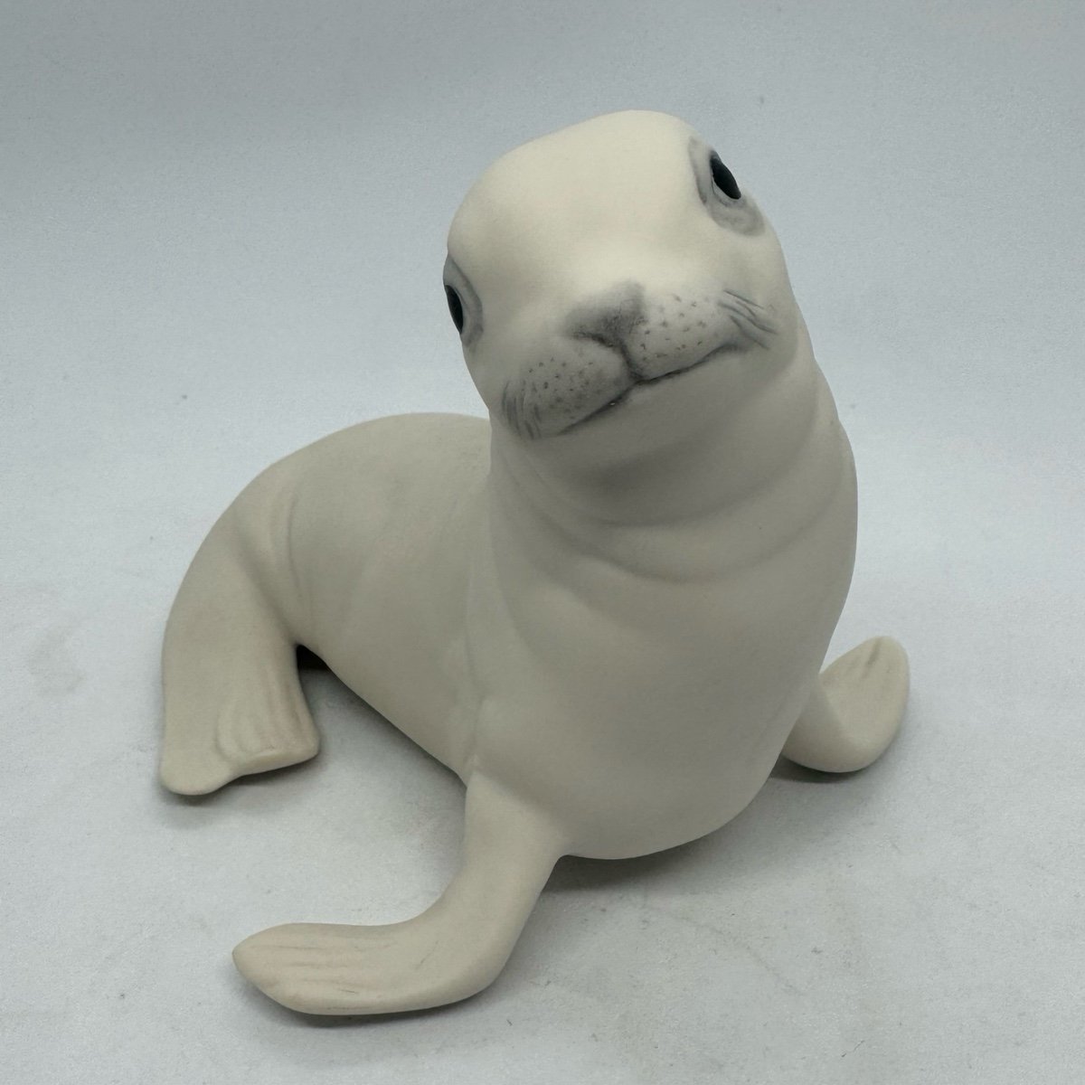 Vintage Cybis Porcelain Baby Harp Seal- Signed Figurine 1982 Made in U.S.A.