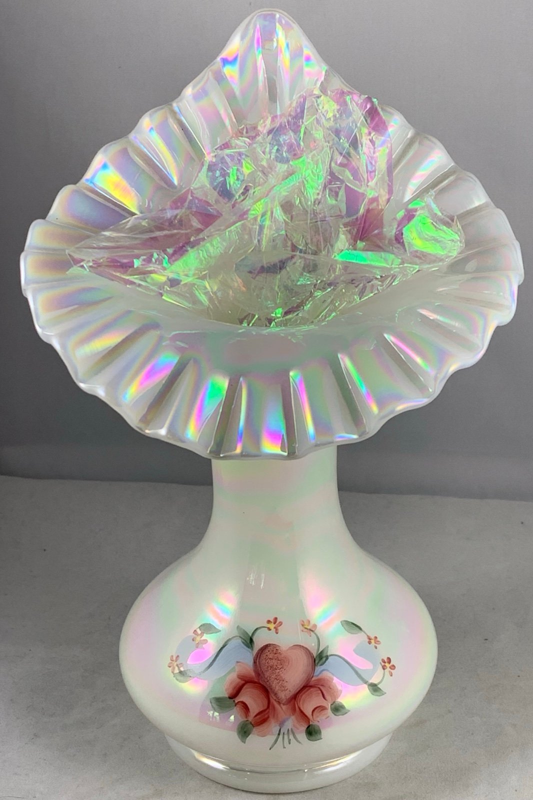 Fenton Iridescent Jack in the Pulpit Vase