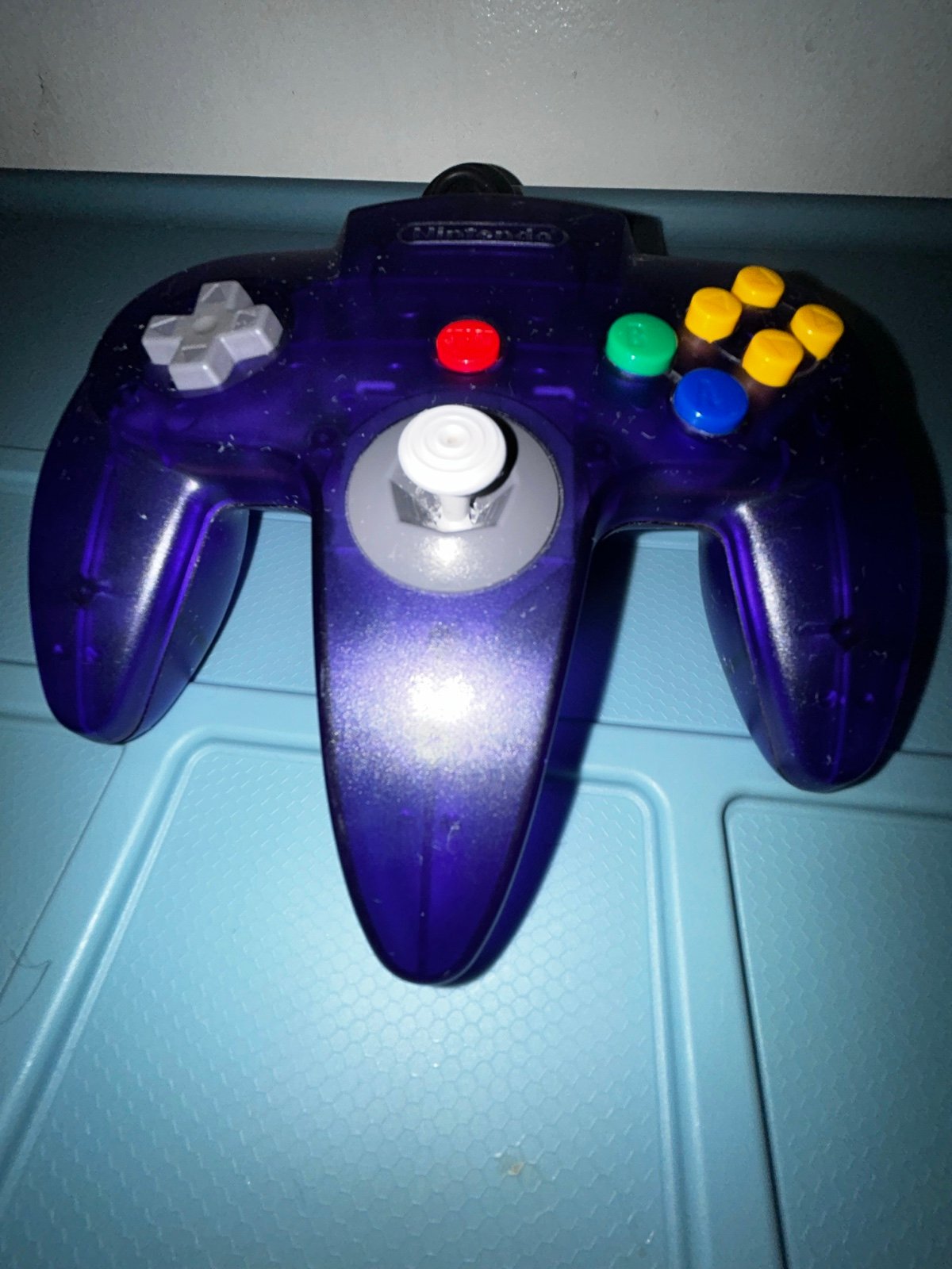PURPLE TRANSLUCENT N64 NINTENDO 64 CONTROLLER TESTED/WORKING LIKE IT SHOULD!