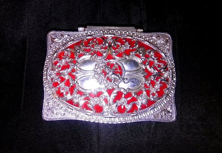 Vintage Silver Tone Jewelry Box