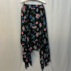 Torrid Black Floral Handkerchief Hem Elastic Waist Line Skirt Plus Size 6x