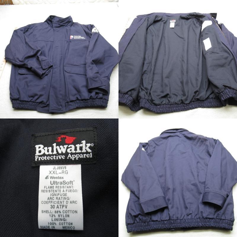 Bulwark FR Jacket Mens XXL Navy Blue Flame Resistant D Arc UltraSoft Westex