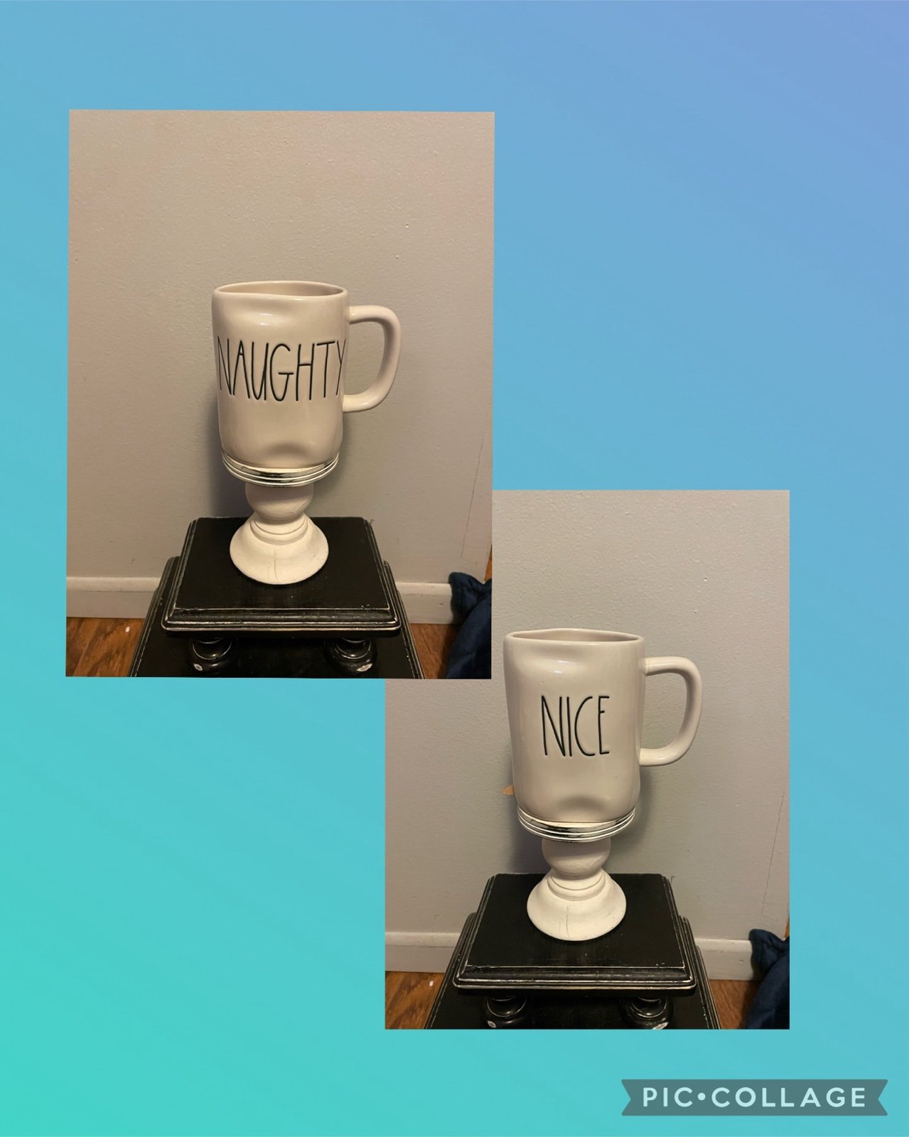 Rae Dunn NAUGHTY NICE Mug Set