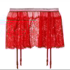 Victoria’s Secret Shine Strap Lace Skirt Rhinestone Garter Belt Lingerie M/L