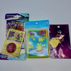 3 Pcs Pokemon Center Pokemon Card Sleeves Pikachu 64 sleeves ,keychain, Morpeko