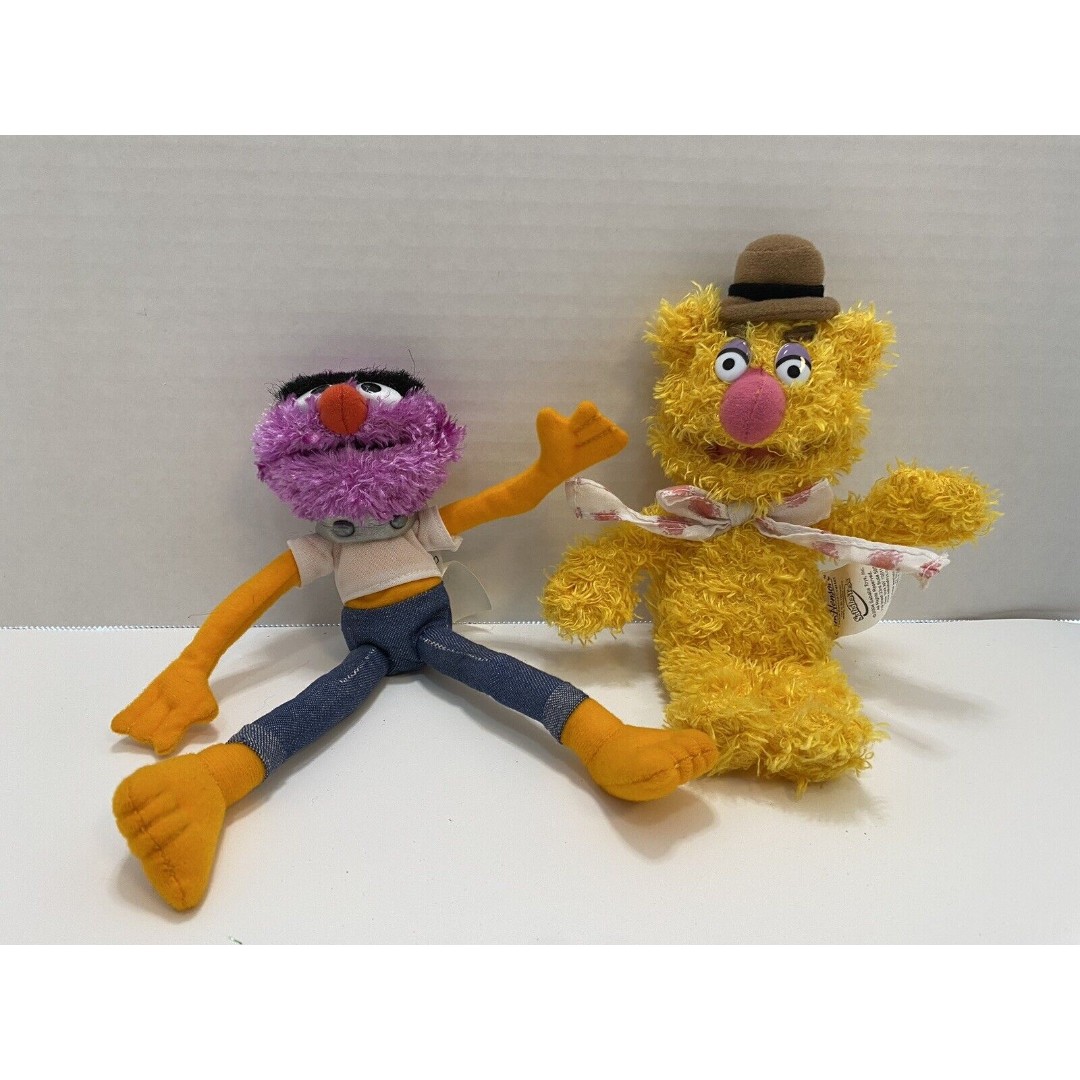Jim Henson Muppets Set Of 2 Plush FOZZIE And ANIMAL Sababa Toys 2004 9” Plush