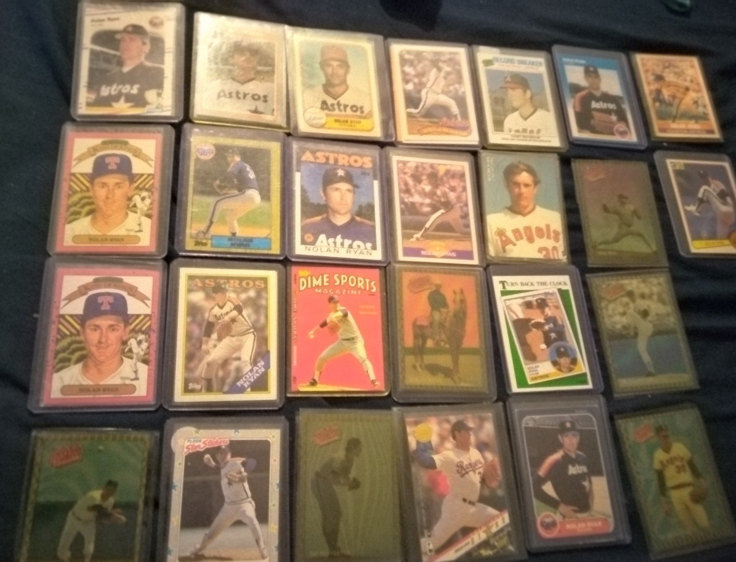Nolan Ryan vintage card lot error cards, iconic cards nm or better