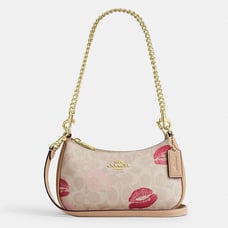 NWT Coach Teri Mini Crossbody Bag In Signature Canvas With Lips Print CZ943