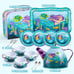 35Pcs Mermaid Tea Party Set for Little Girls, Pretend Tin Teapot Set