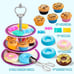 35Pcs Mermaid Tea Party Set for Little Girls, Pretend Tin Teapot Set