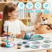 35Pcs Mermaid Tea Party Set for Little Girls, Pretend Tin Teapot Set