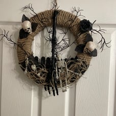 Halloween skeleton wreath