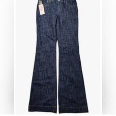 NWT VICTORIA'S SECRET LONDON JEANS Women 6 Ultra VS Uplift Dark Wash Denim Flare
