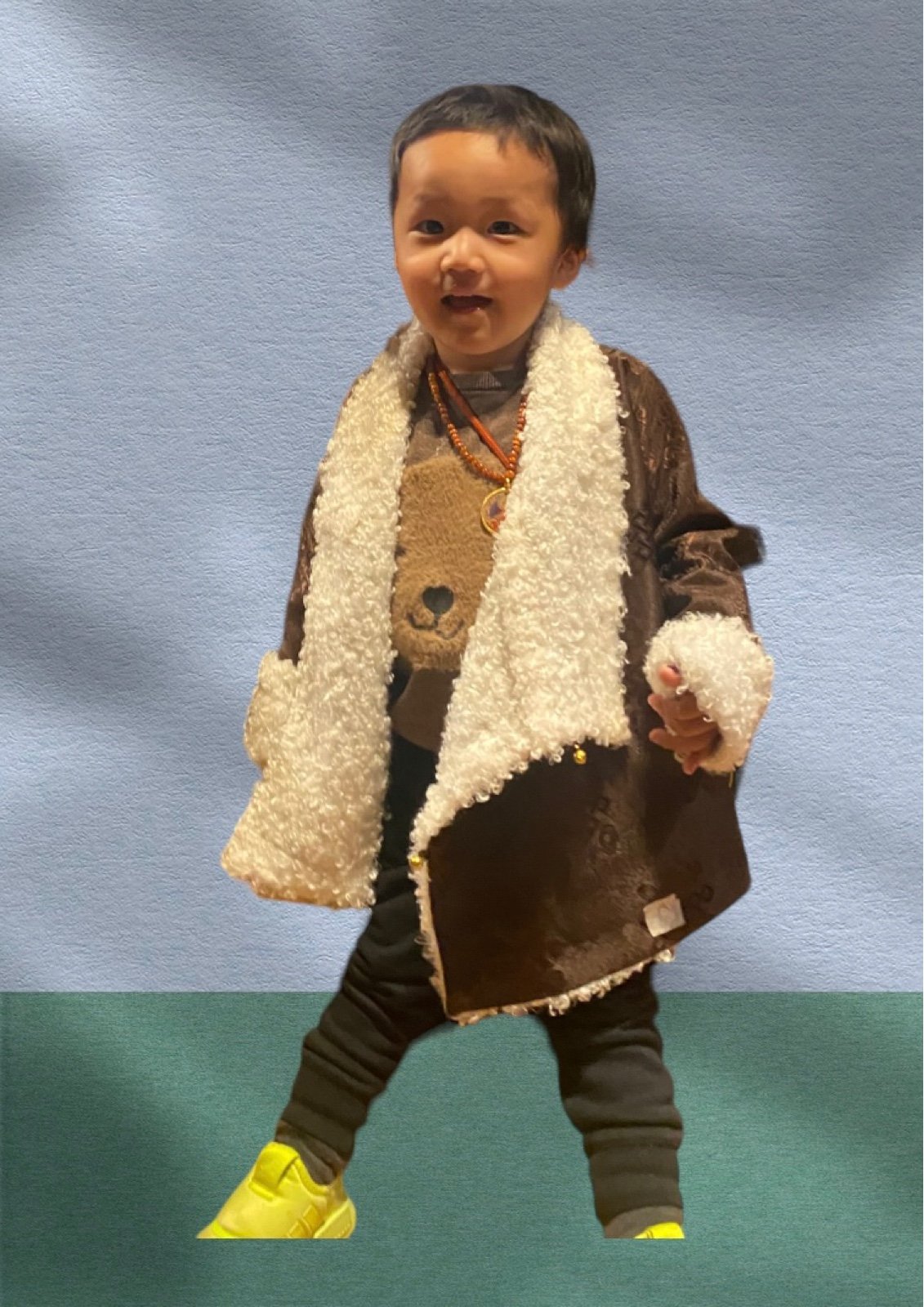 Kids jacket with fur