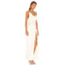 Camila Coelho Reyna Maxi Dress in Pearl White Satin Asymmetric A-line XS