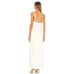 Camila Coelho Reyna Maxi Dress in Pearl White Satin Asymmetric A-line XS