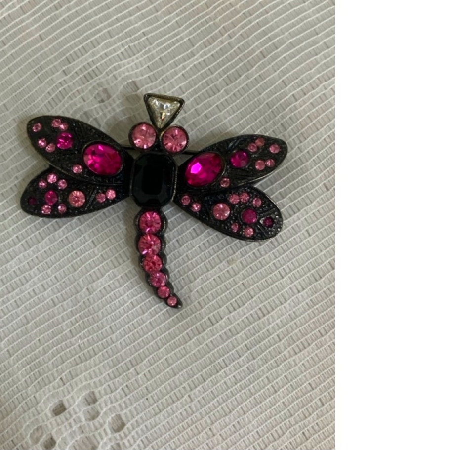 Vintage Jean-Louis Scherrer Paris Dragonfly Brooch with Rhinestones