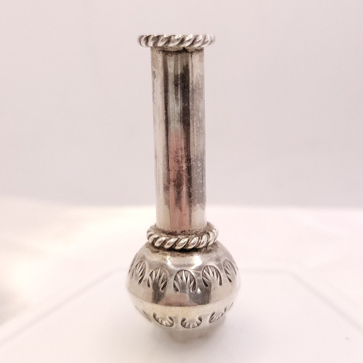 Super Rare Native American Navajo CR Sousea Hand Stamped Vase Brooch Pin