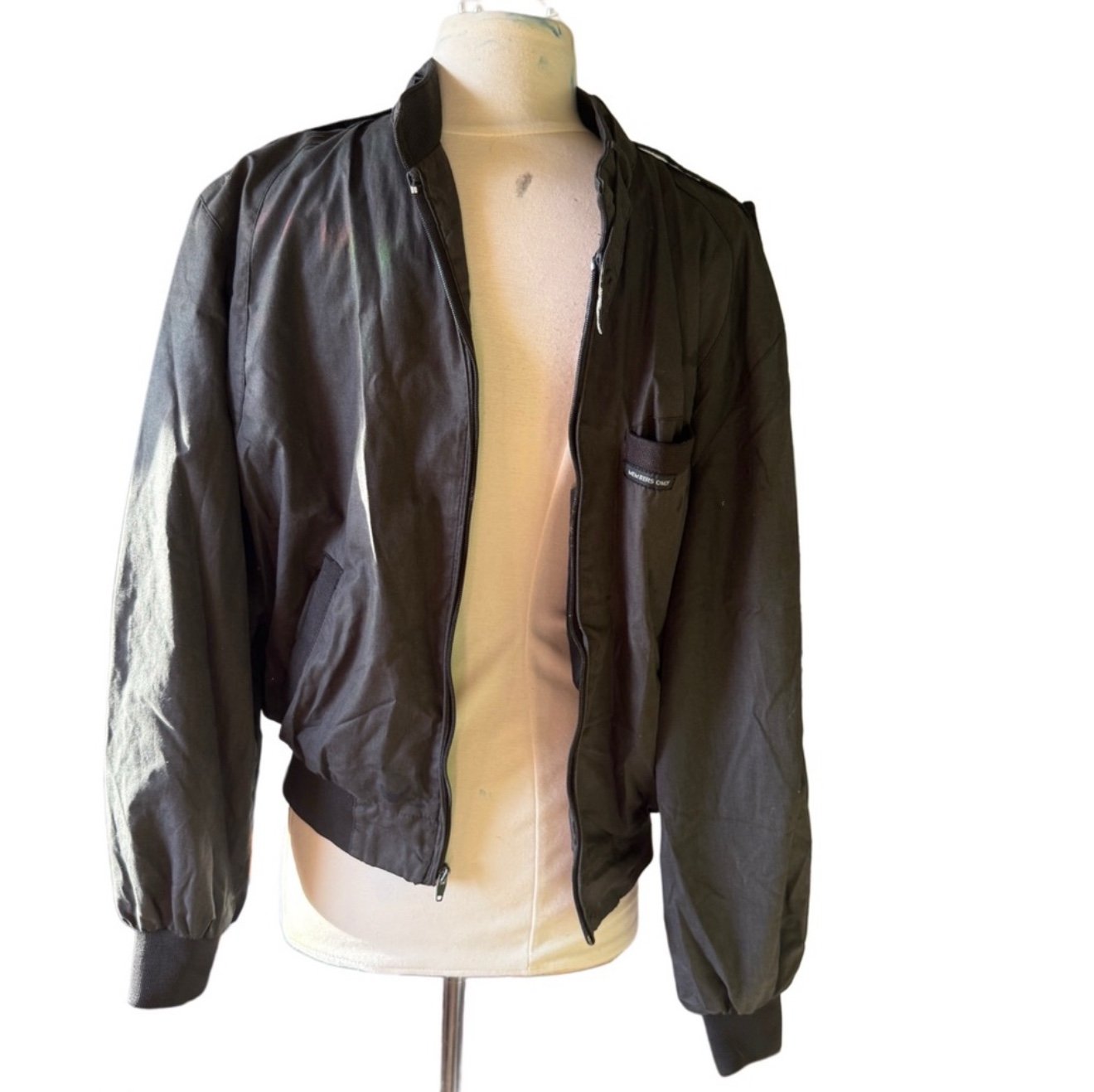 Vintage member’s only Men's washed Black zip up retro Jacket euro sz 40 / M