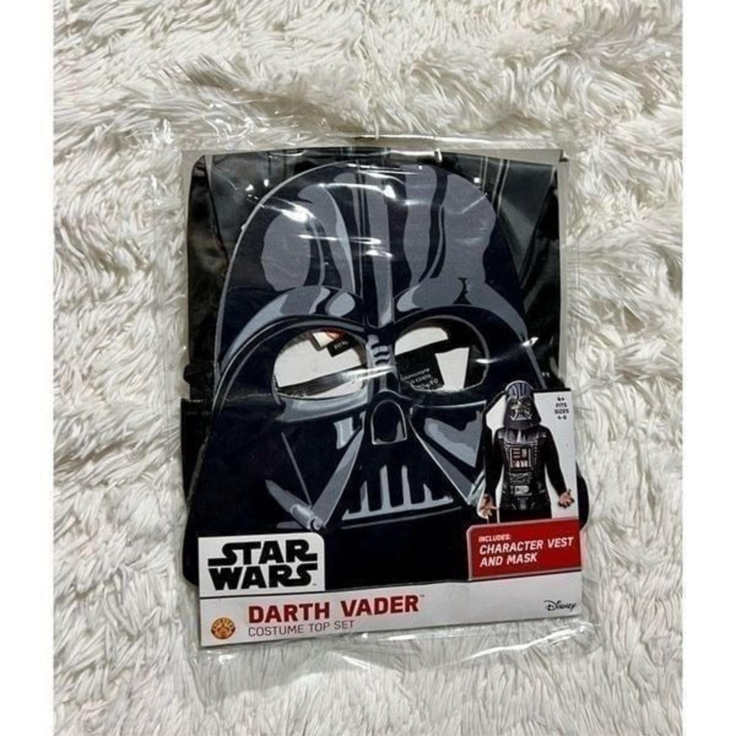 Disney Star Wars Kid's Darth Vader Mask & Vest Costume Dress Up Halloween NEW 4+