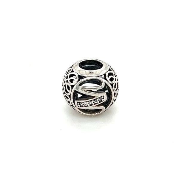 Pandora Initial W Cz Round Charm