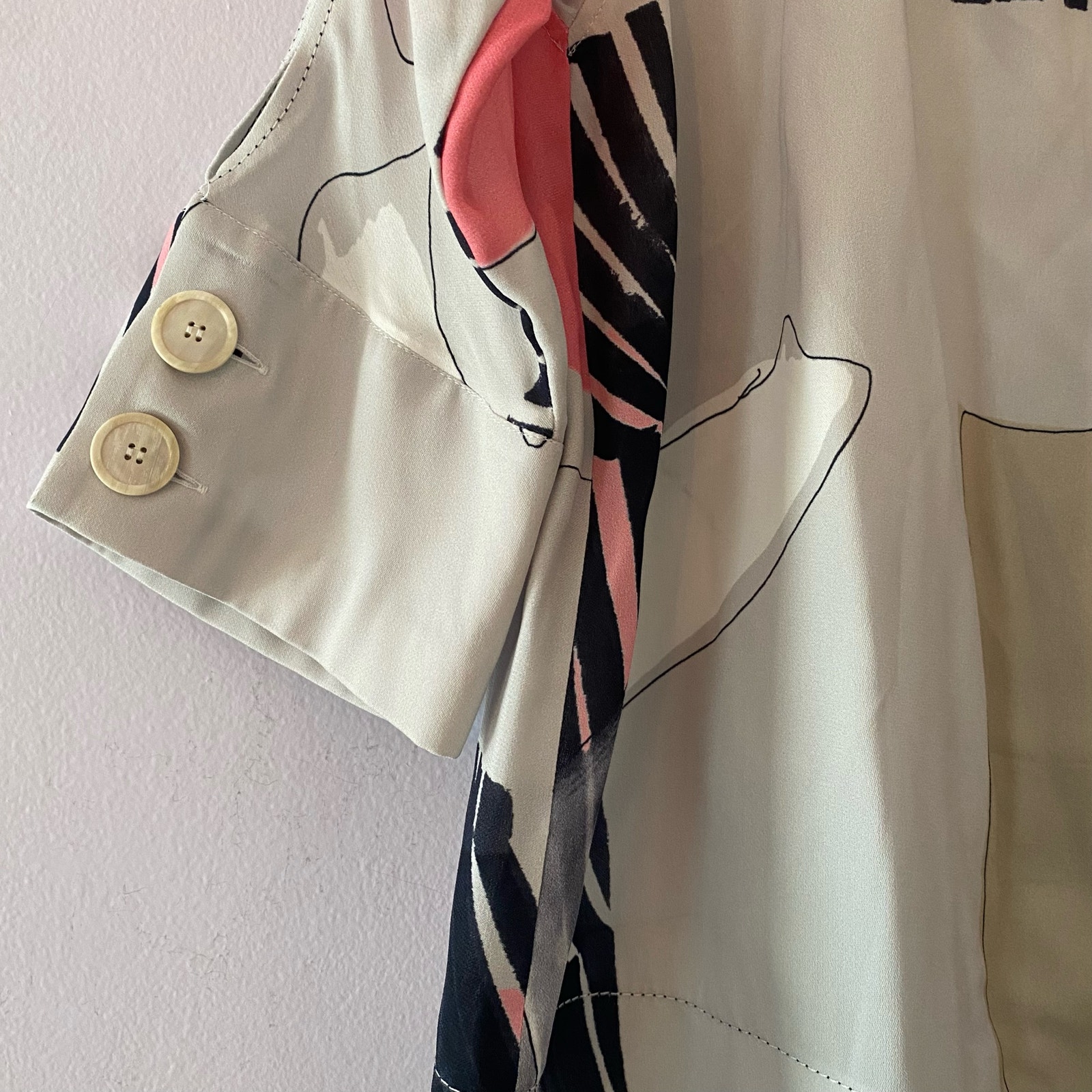 Piazza Sempione Women size Medium Gray Pink Artsy Abstract 3