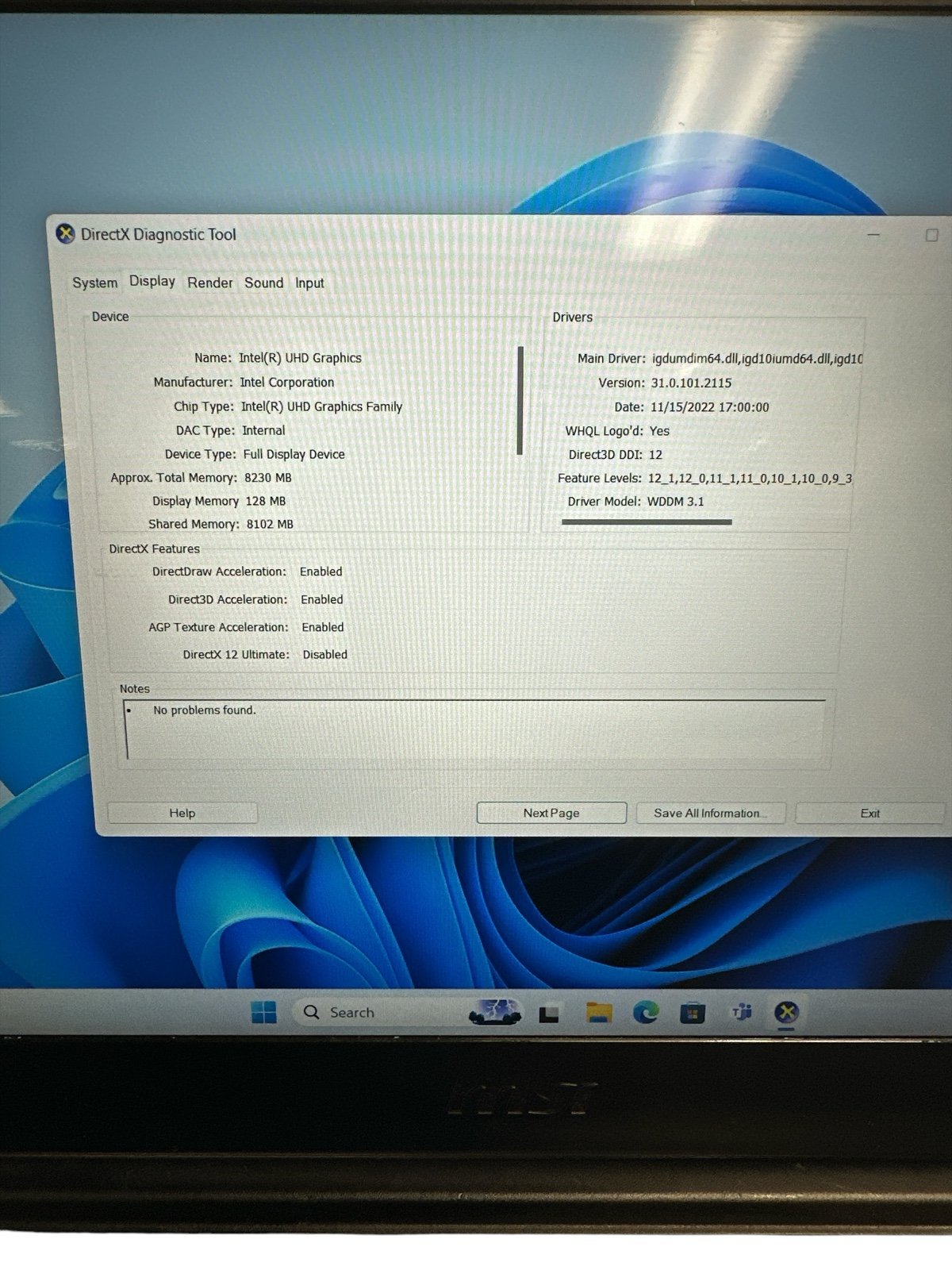 MSI MS-16R5 Gaming Laptop 15.5" I5 10500H 2.5GHZ 16GB 2TB SSD WIN 11 HOME - detail