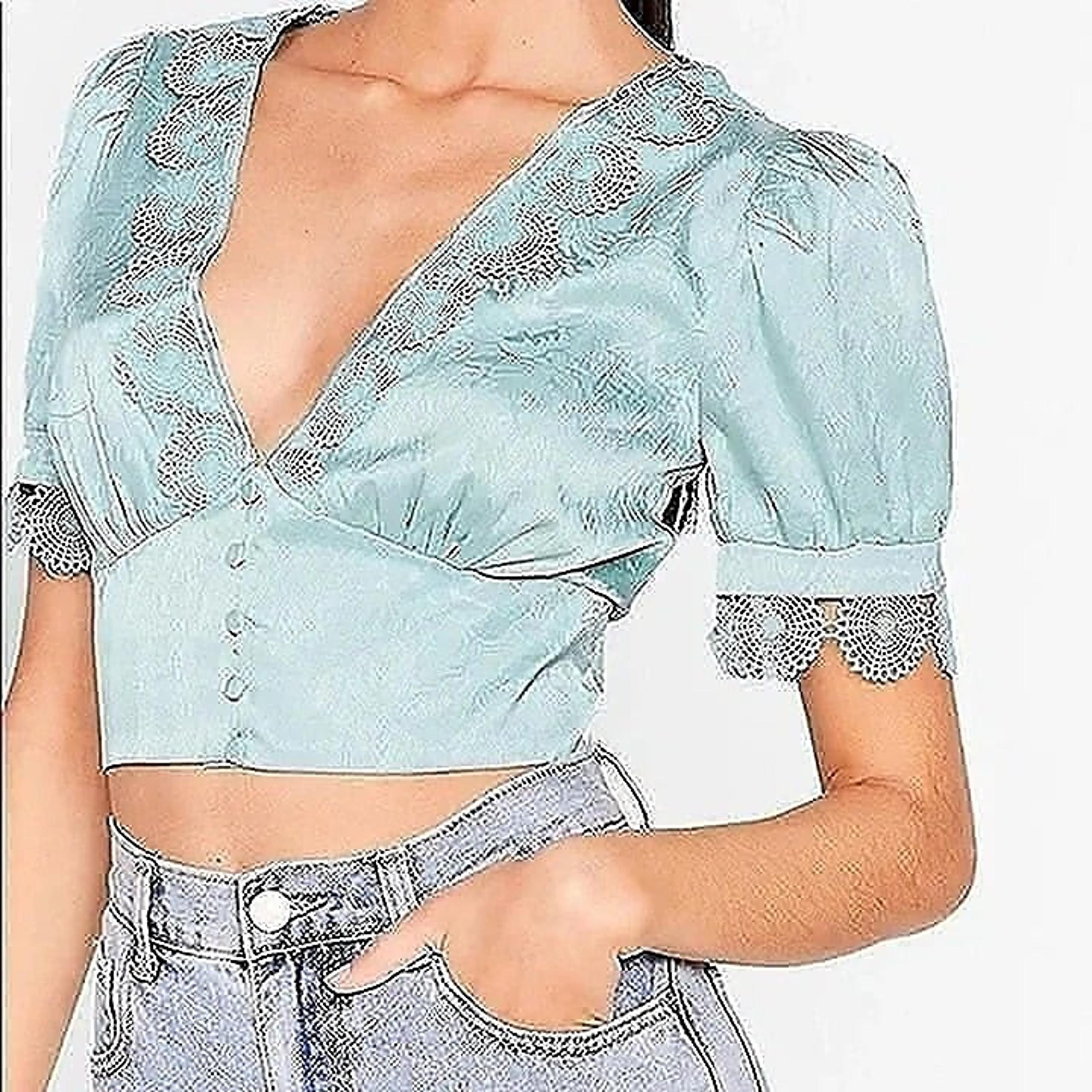 Nasty gal seaform green blouse size 4 NWOT