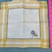 Vintage Hand Embroidered Art Deco Floral Linen Print Napkins w Table Cloth Set