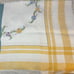 Vintage Hand Embroidered Art Deco Floral Linen Print Napkins w Table Cloth Set