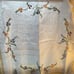 Vintage Hand Embroidered Art Deco Floral Linen Print Napkins w Table Cloth Set