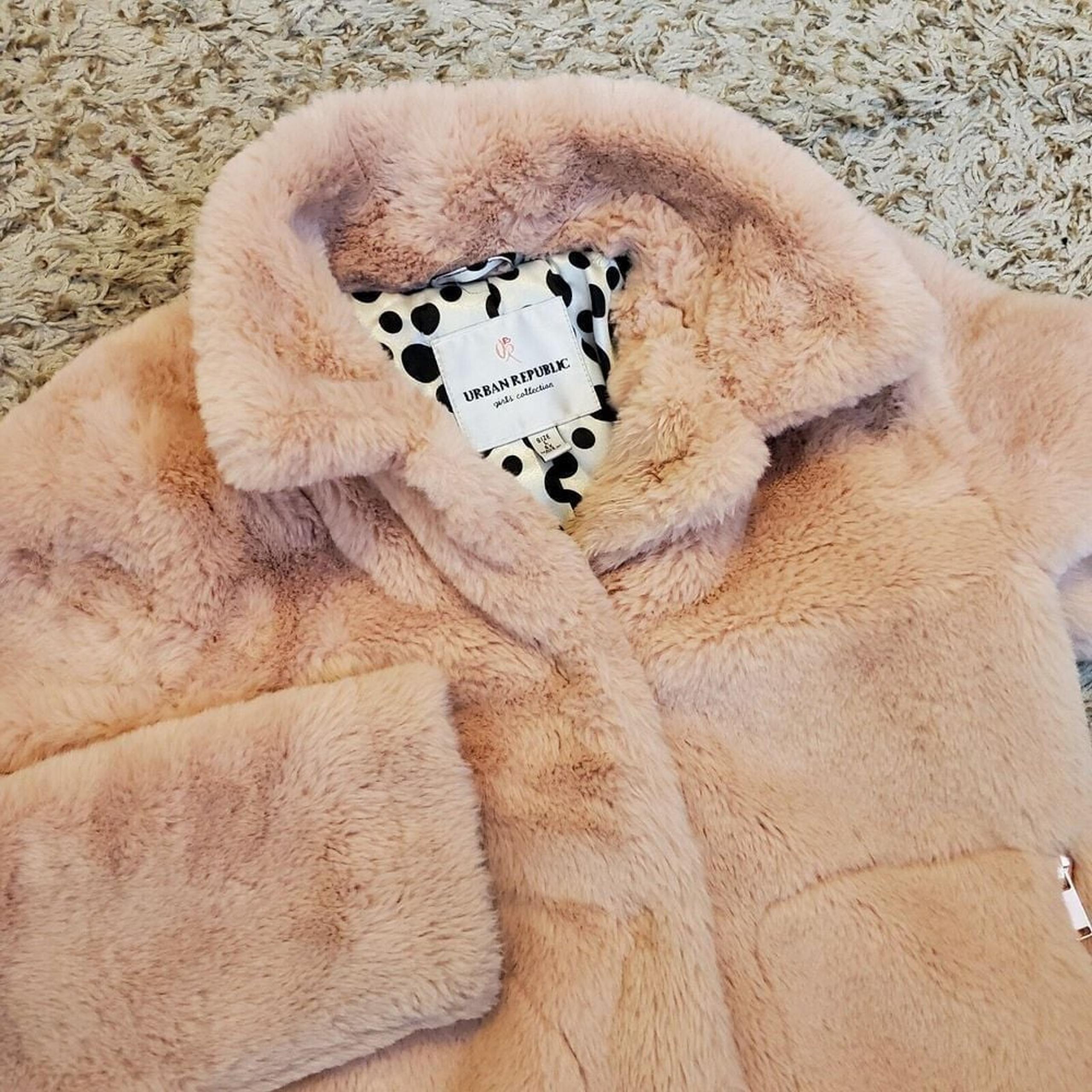 Urban Republic Girls Collection Pink Fur Jaceket Size L 6X